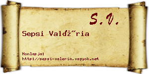 Sepsi Valéria névjegykártya